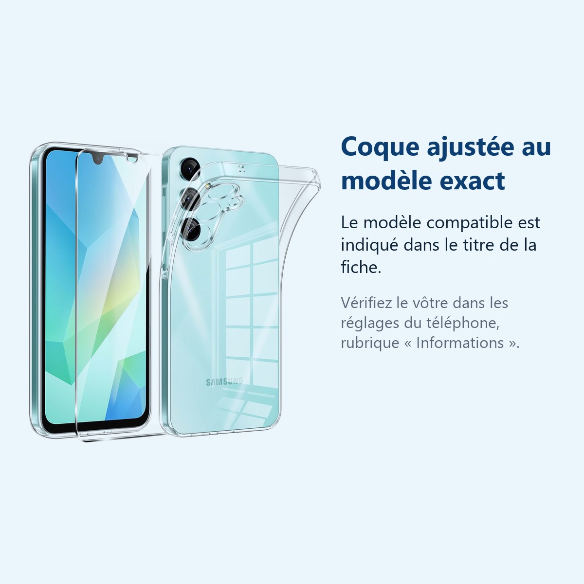 Accessoire ajusté au modèle exact – Coque Silicone Transparente + Verre Trempé Pour Samsung Galaxy A16