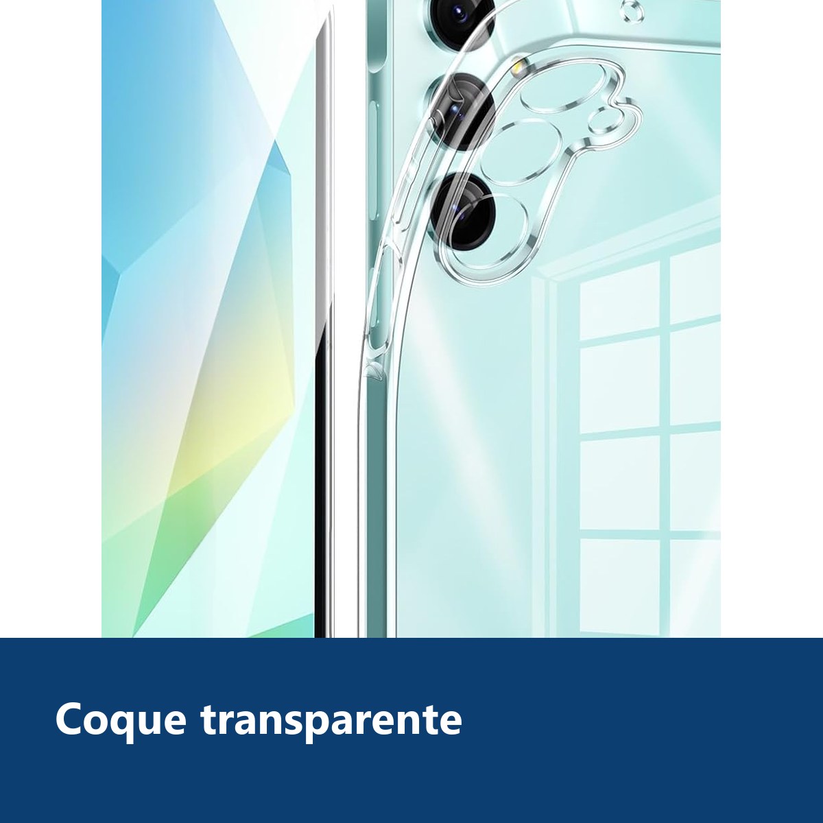 Vue de détail – Coque Silicone Transparente + Verre Trempé Pour Samsung Galaxy A16