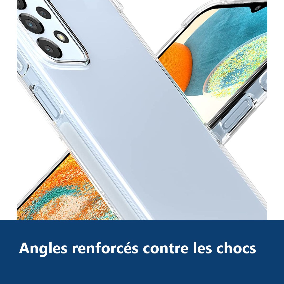 Vue de détail – Coque Silicone Transparente Angles Renforcés Pour Samsung A23 5G
