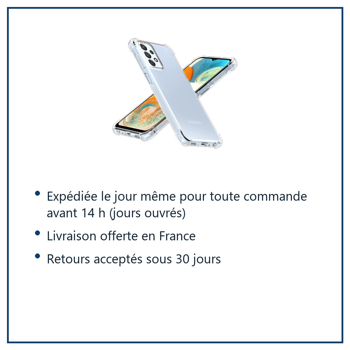 Expédition le jour même, livraison offerte, retours sous 30 jours – Coque Silicone Transparente Angles Renforcés Pour Samsung