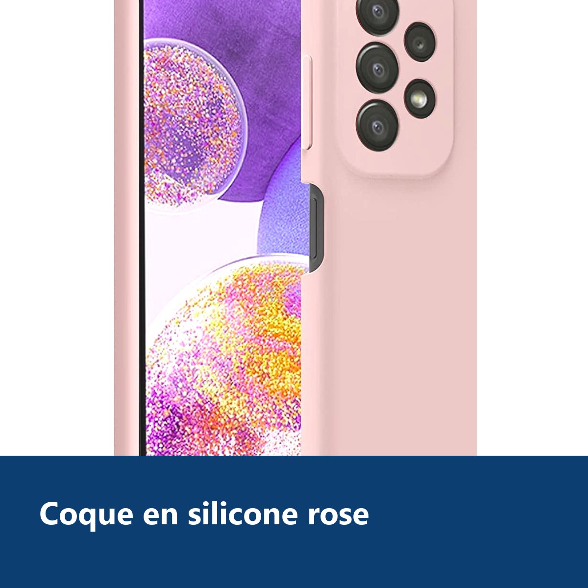 Vue de détail – Coque Silicone Rose Pour Samsung A23 5G