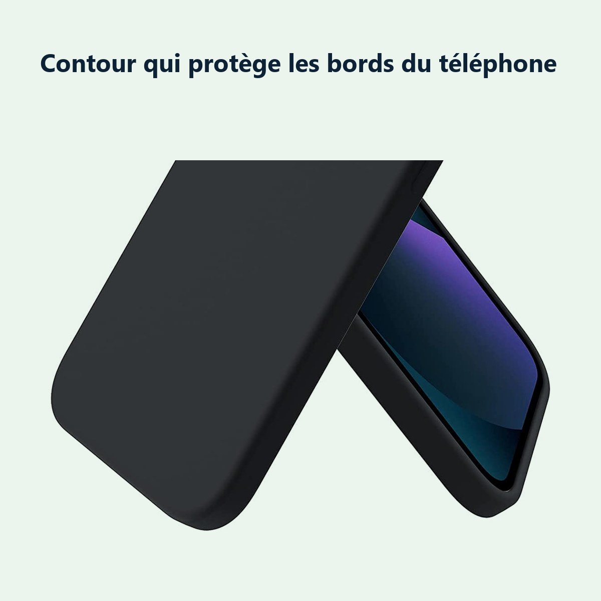 Contour qui protège les bords – Coque Pour iPhone 13 Silicone Noire
