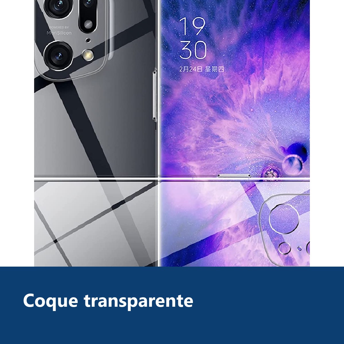 Vue de détail – Coque Silicone Transparente Pour Oppo Find X5