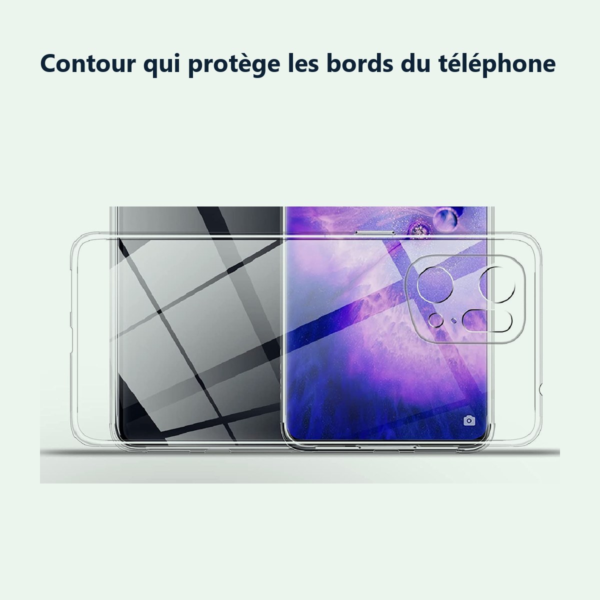 Contour qui protège les bords – Coque Silicone Transparente Pour Oppo Find X5