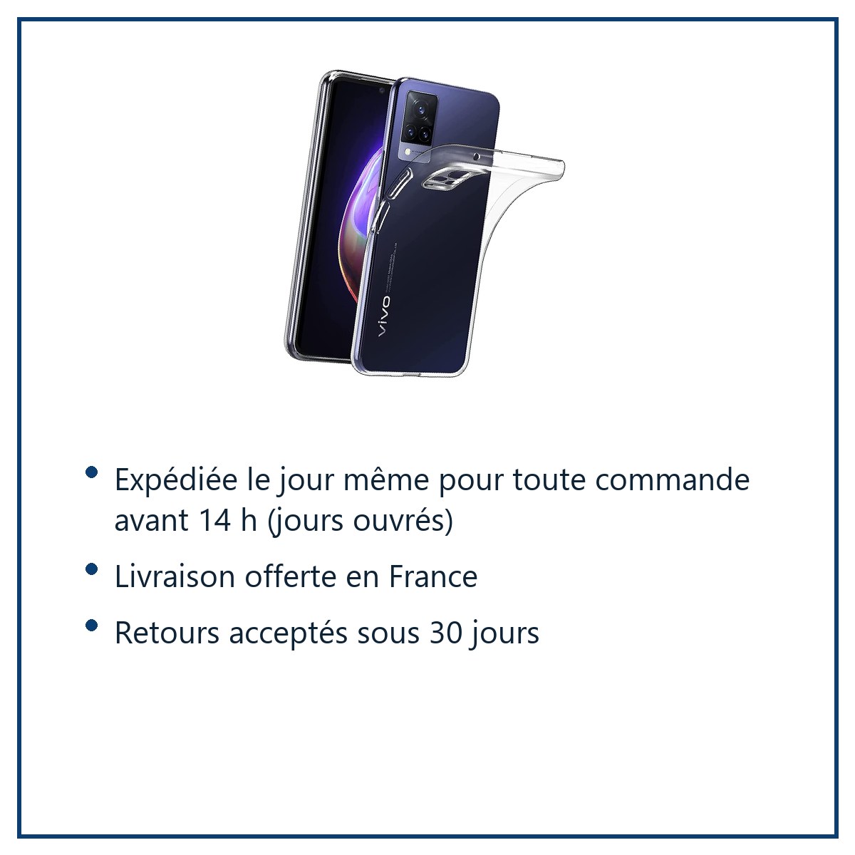 Expédition le jour même, livraison offerte, retours sous 30 jours – Coque Silicone Transparente Pour Vivo V21 5G