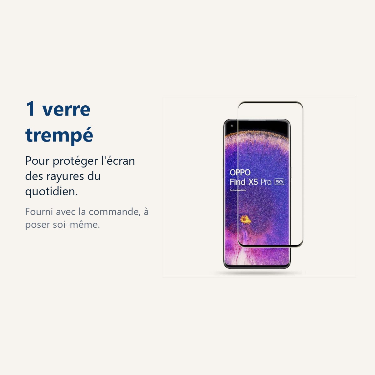 Verre trempé pour protéger lécran – Verre Trempé Pour Oppo Find X5 Pro