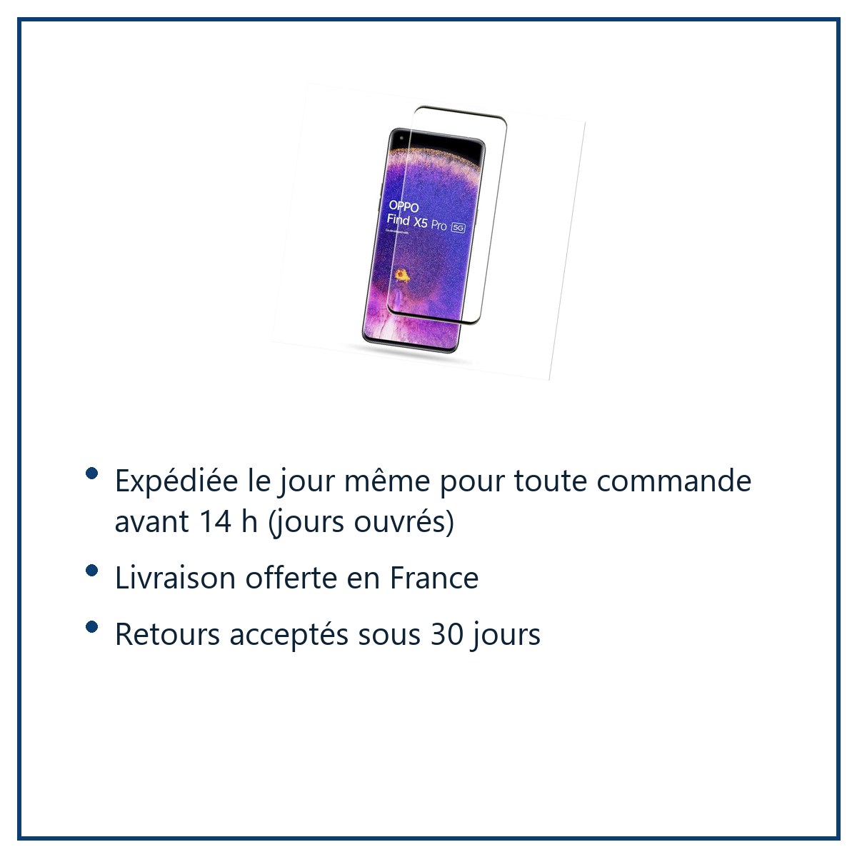 Expédition le jour même, livraison offerte, retours sous 30 jours – Verre Trempé Pour Oppo Find X5 Pro