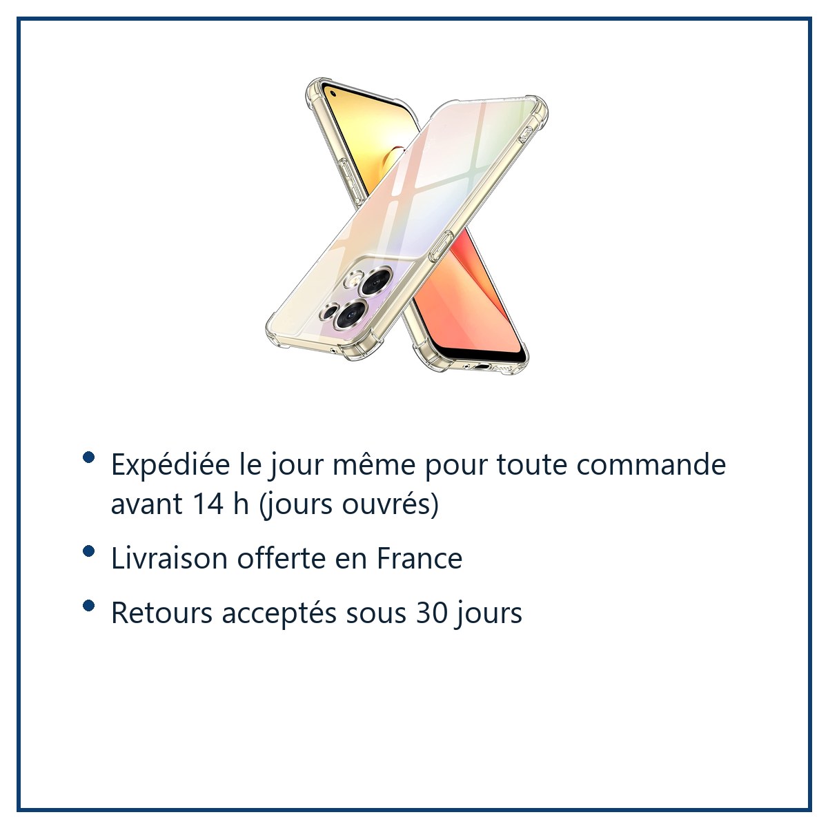 Expédition le jour même, livraison offerte, retours sous 30 jours – Coque Silicone Angles Renforcés Pour Oppo Reno 8 5G
