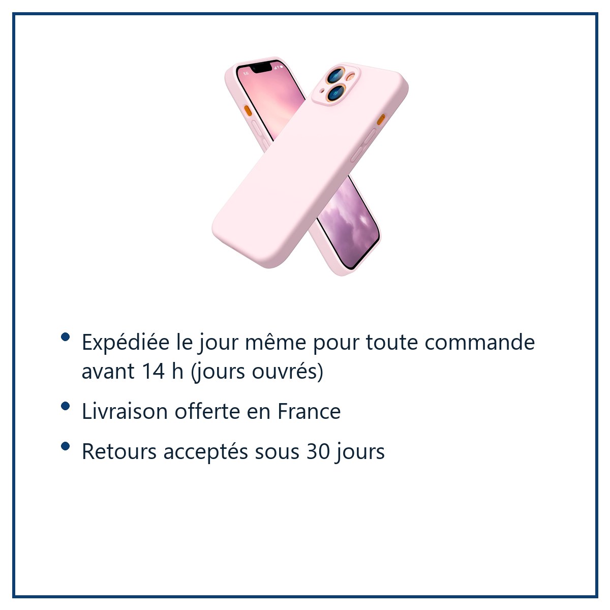 Expédition le jour même, livraison offerte, retours sous 30 jours – Coque Silicone Couleur Rose Pour iPhone 14 Plus