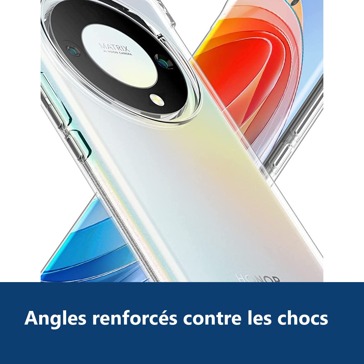 Vue de détail – Coque Silicone Transparente Angles Renforcés Pour Honor Magic 5 Lite 5G