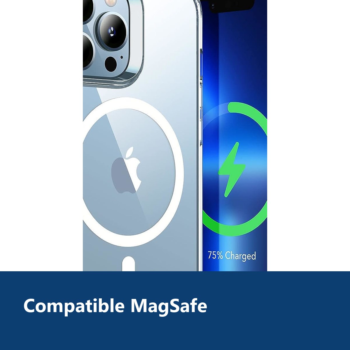 Vue de détail – Coque Silicone Transparente Compatible Magsafe Pour iPhone 13 Pro Max