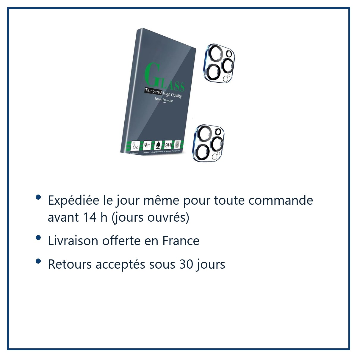Expédition le jour même, livraison offerte, retours sous 30 jours – Verres Protection Caméra Arrière X2 Pour iPhone 13 Pro Ma
