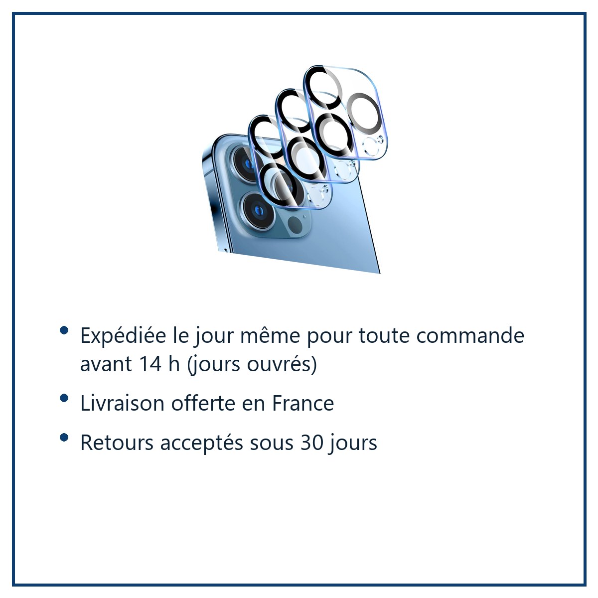 Expédition le jour même, livraison offerte, retours sous 30 jours – Verres Protection Caméra Arrière X3 Pour iPhone 13 Pro Ma