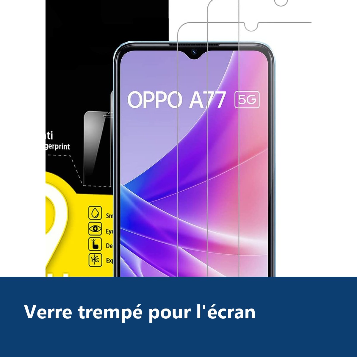 Vue de détail – X3 Verres Trempés X3 Pour Oppo A77 5G / A57 5G