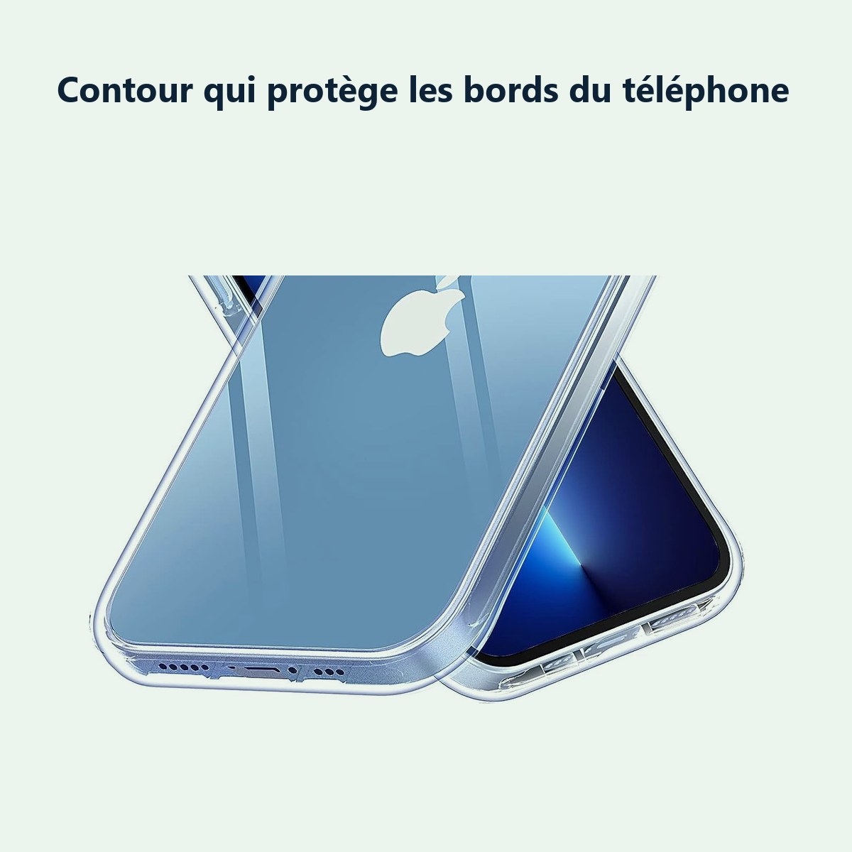 Contour qui protège les bords – Coque Transparente pour iPhone 13 Pro (6,1 pouces)