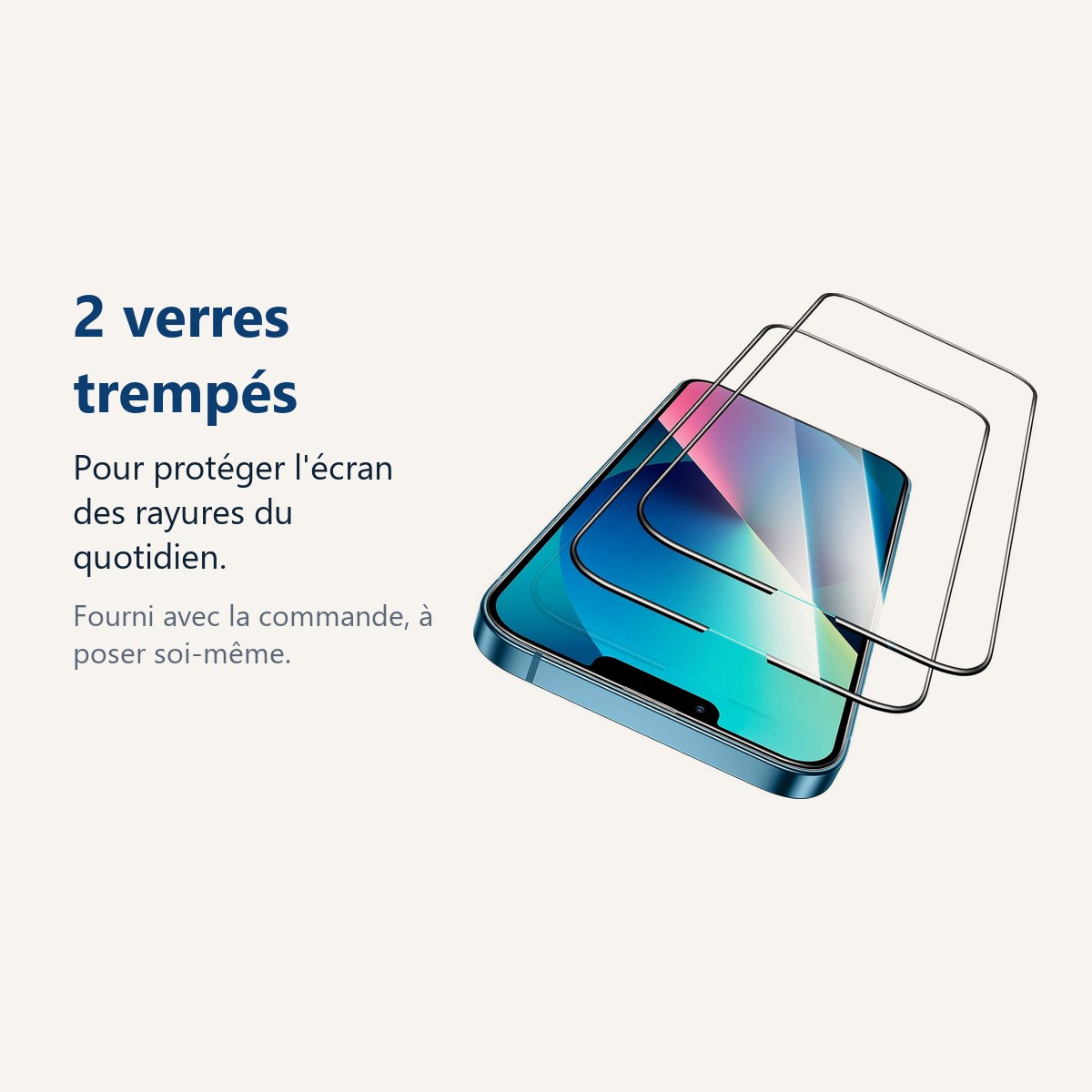 Verre trempé pour protéger lécran – Verre Trempé pour iPhone 13 Mini (5,4 pouces) [Pack 2] Film Vitre Protection Ecran