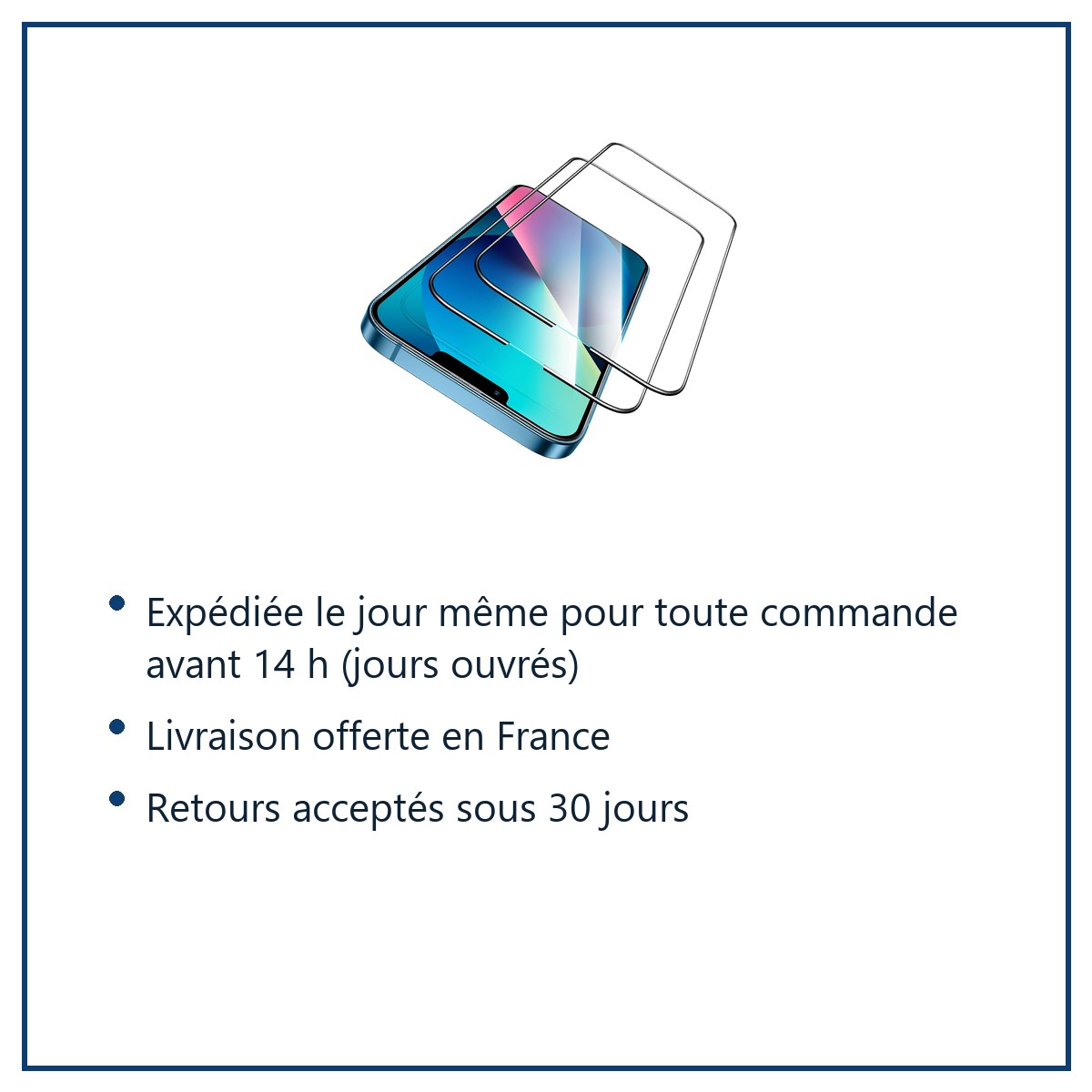 Expédition le jour même, livraison offerte, retours sous 30 jours – Verre Trempé pour iPhone 13 Mini (5,4 pouces) [Pack 2] Fi