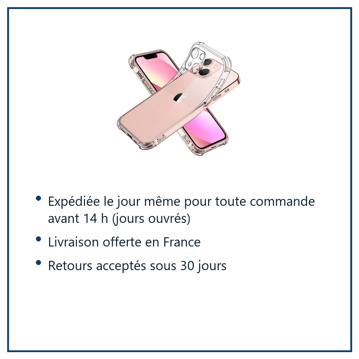 Expédition le jour même, livraison offerte, retours sous 30 jours – Coque antichoc pour iPhone 13 Mini (5,4 pouces)