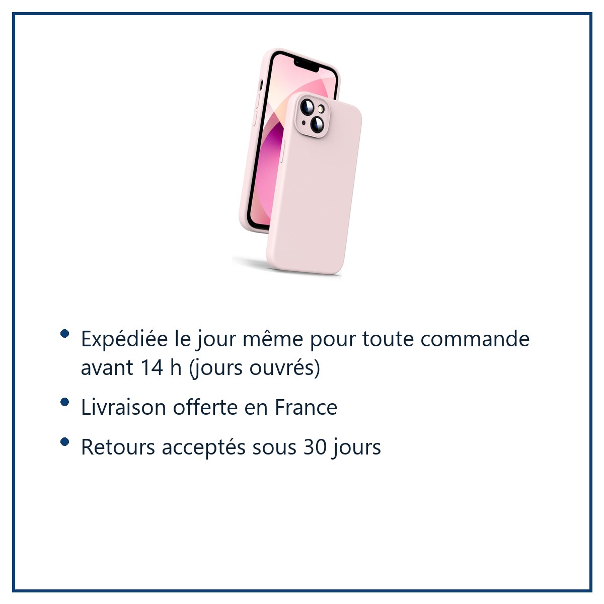 Expédition le jour même, livraison offerte, retours sous 30 jours – Coque Rose pour iPhone 13 Mini (5,4 pouces)