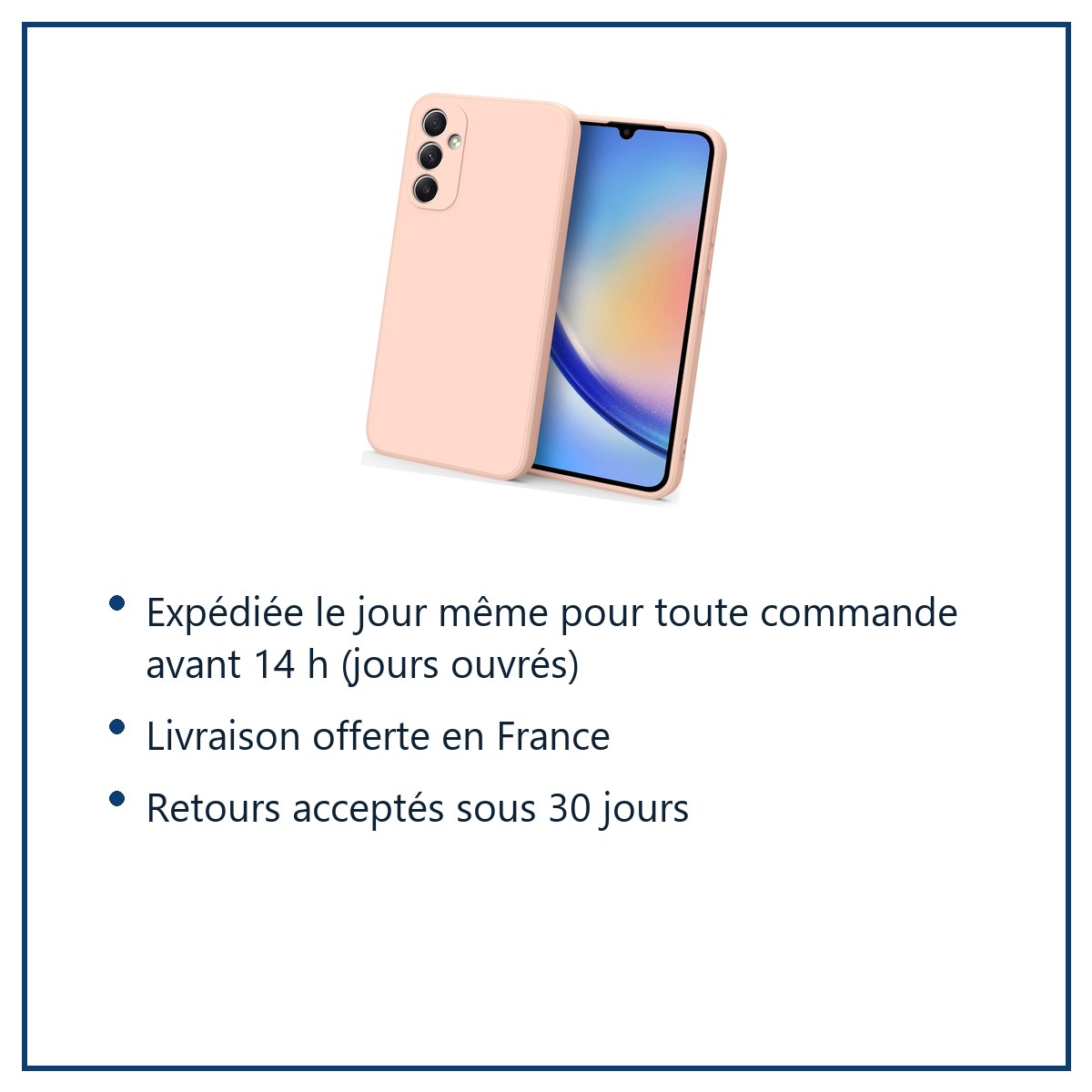Expédition le jour même, livraison offerte, retours sous 30 jours – Coque Rose pour Samsung Galaxy A34 5G (6,6 pouces)