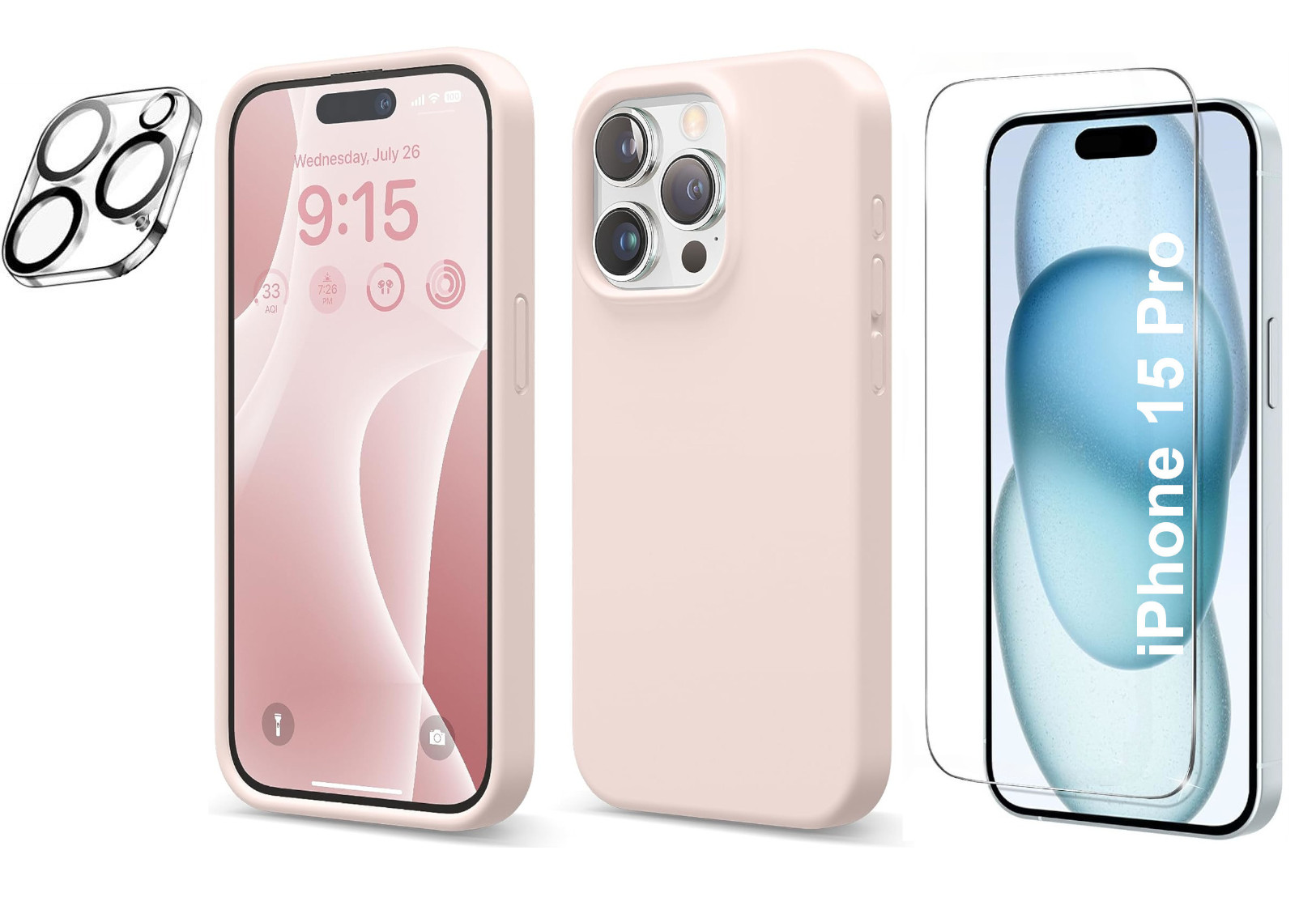 coque-rose-pack-glass-iphone-15-pro