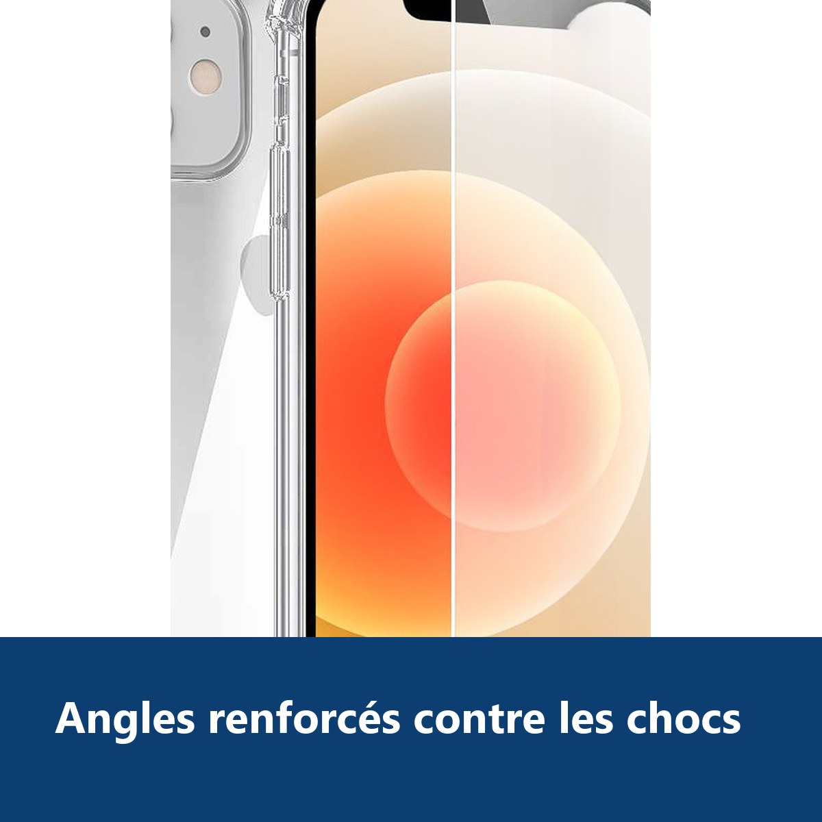 Vue de détail – Coque antichoc pour iPhone 12 Mini (5,4 pouces) et Verre Trempé Film Protection Ecran