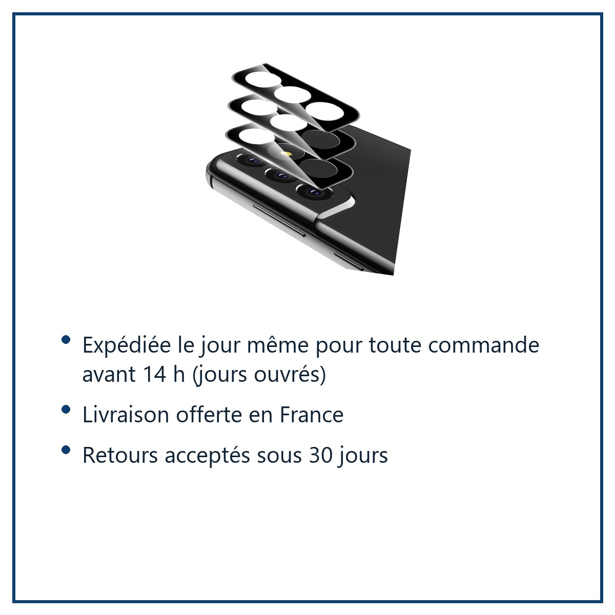 Expédition le jour même, livraison offerte, retours sous 30 jours – Verres Protection Caméra Arrière X3 Pour Samsung Galaxy S