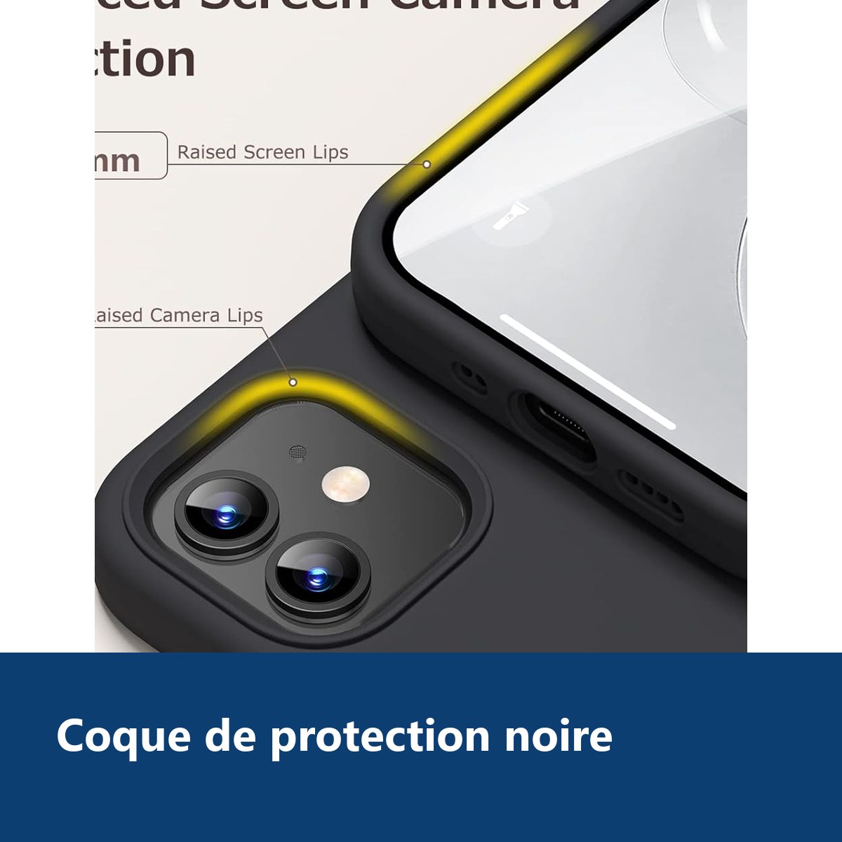 Vue de détail – Coque Noir pour iPhone 12 Mini (5,4 pouces)