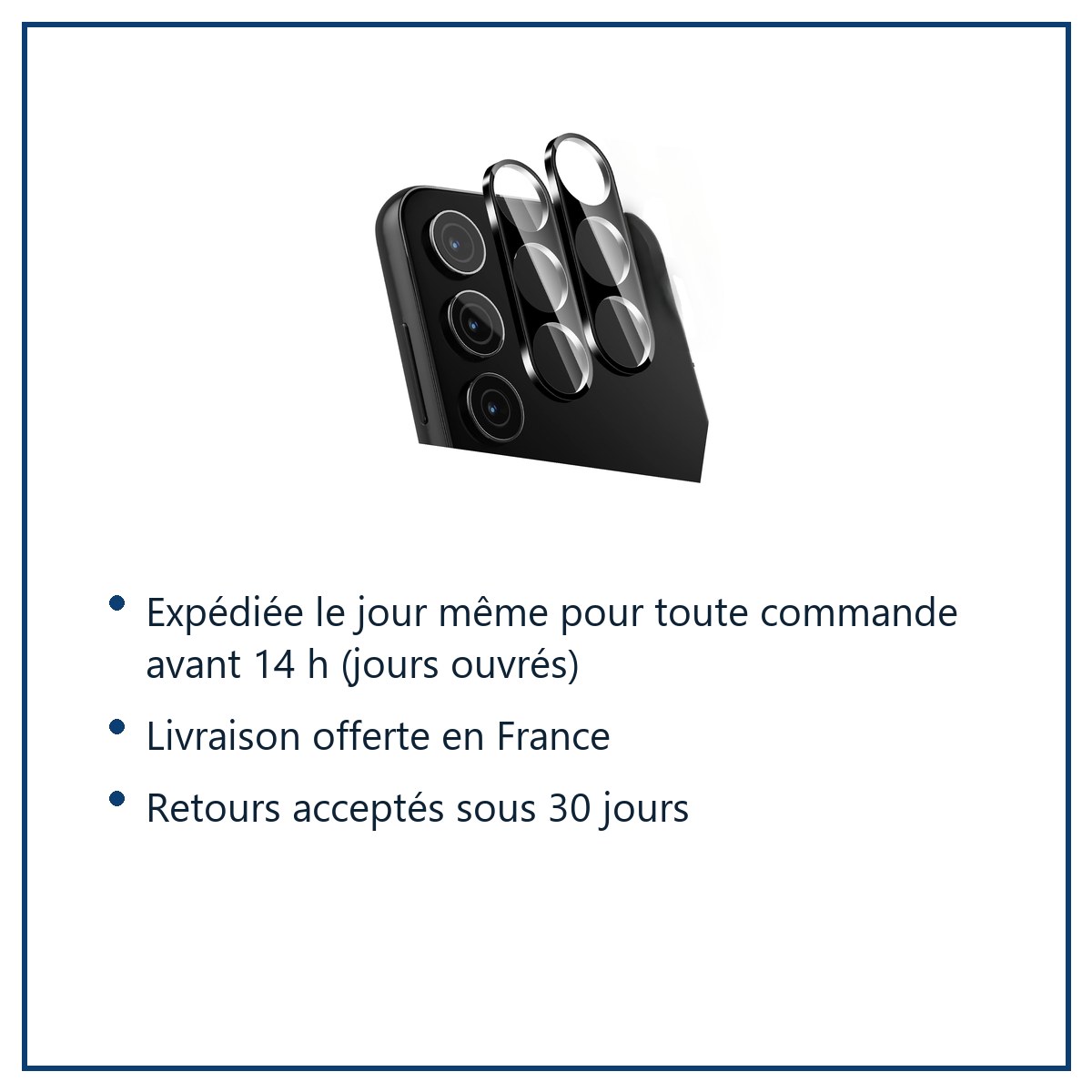Expédition le jour même, livraison offerte, retours sous 30 jours – Verres Protection Caméra Arrière X2 Pour Samsung Galaxy S
