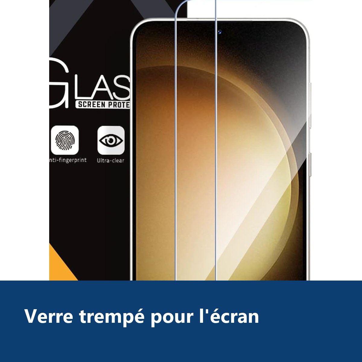 Vue de détail – Verre Trempé pour Samsung Galaxy S23 Plus (6,6 pouces) [Pack 2] Film Vitre Protection Ecran