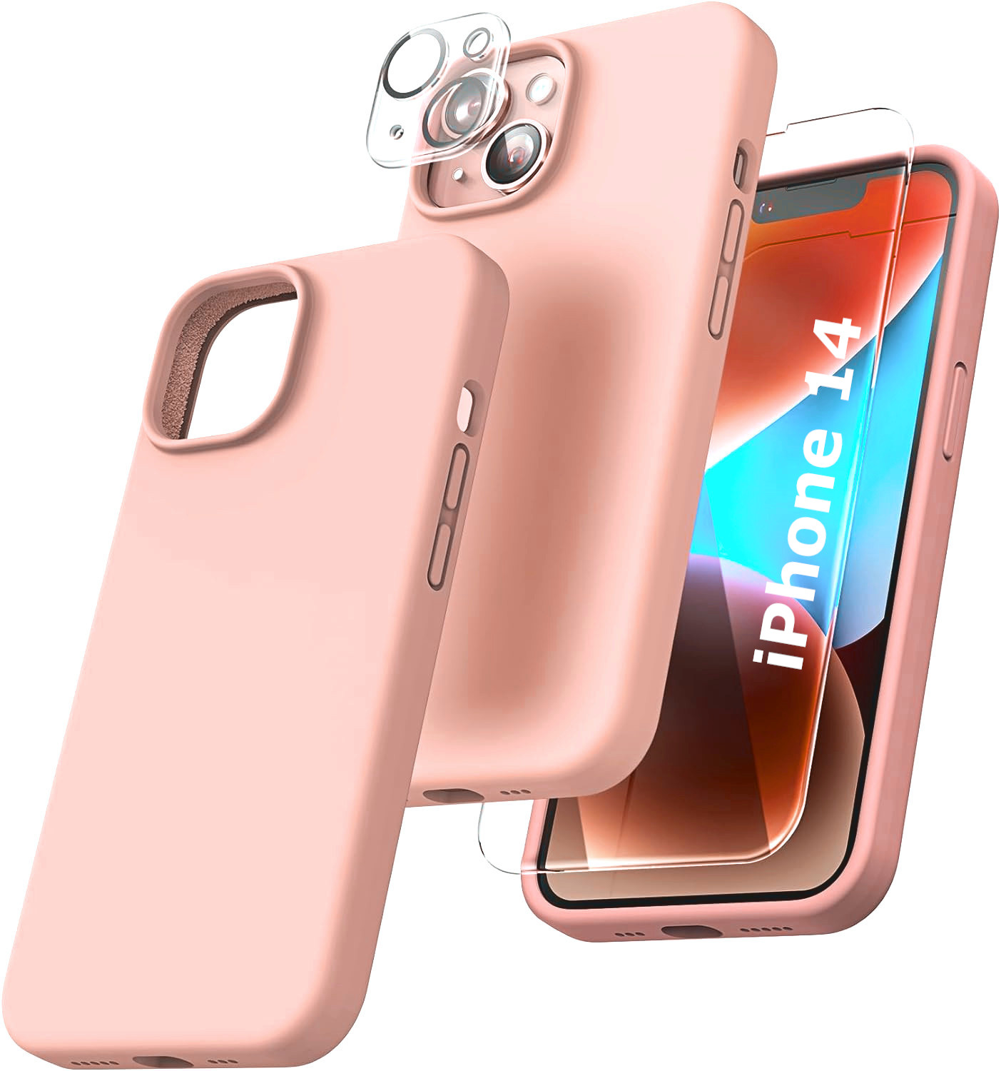 coque-rose-pack-protection-ecran-camera-iphone-14-little-boutik