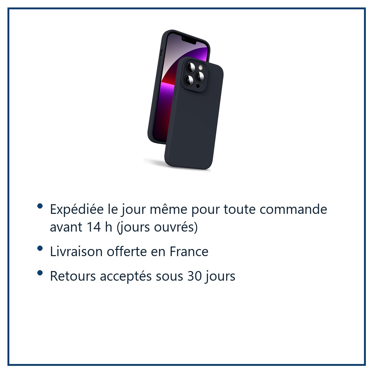 Expédition le jour même, livraison offerte, retours sous 30 jours – Coque Noir pour iPhone 13 Pro Max (6,7 pouces)