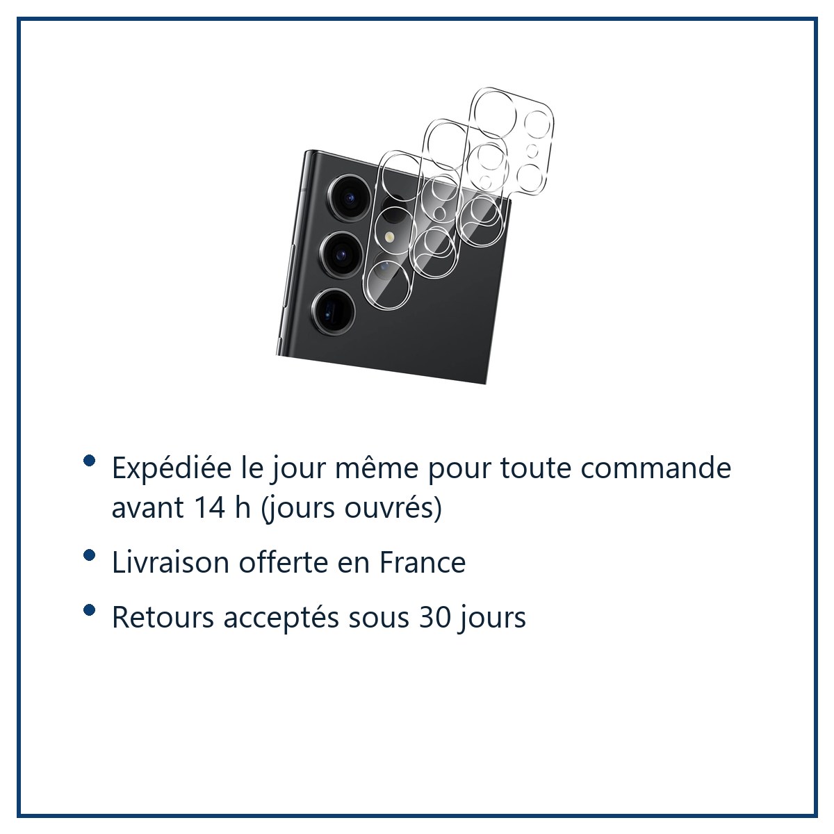 Expédition le jour même, livraison offerte, retours sous 30 jours – Verres Protection Caméra Arrière Transparent X3 Pour Sams