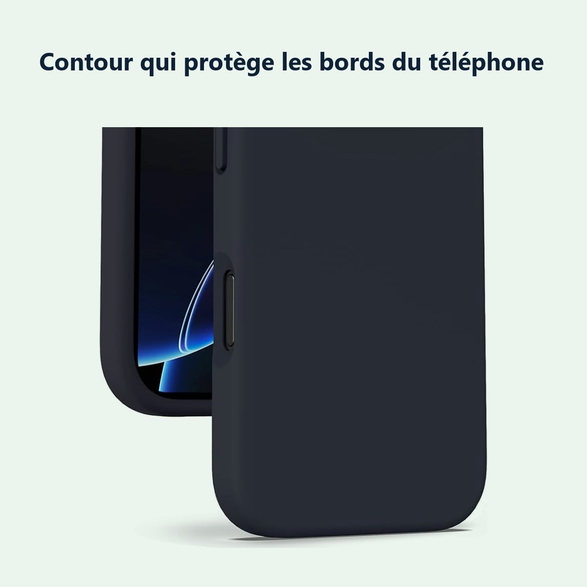 Contour qui protège les bords – Coque Pour iPhone 16 Pro Silicone Noir