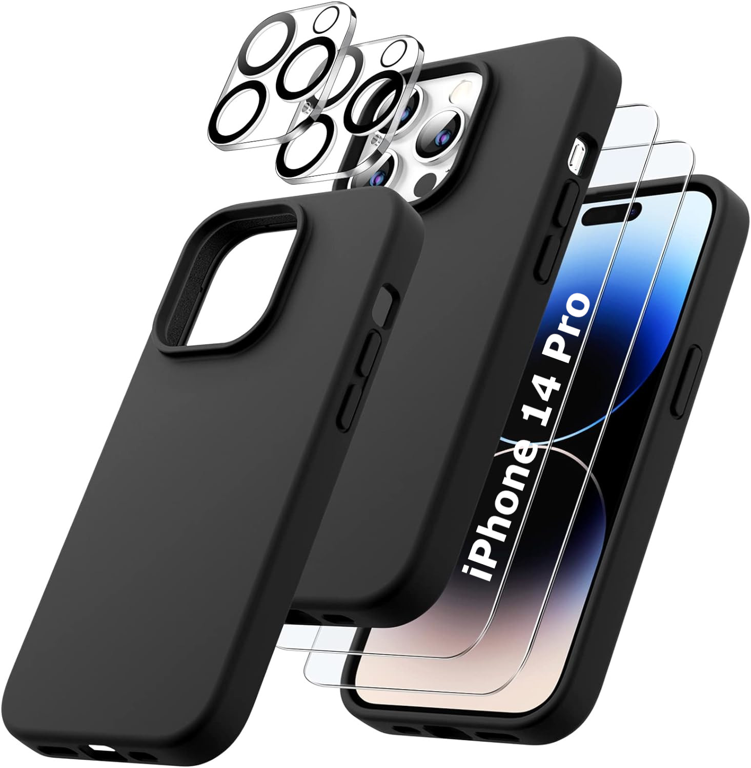 coque-silicone-noir-pack-protection-ecran-camera-x2-iphone-14-pro-little-boutik