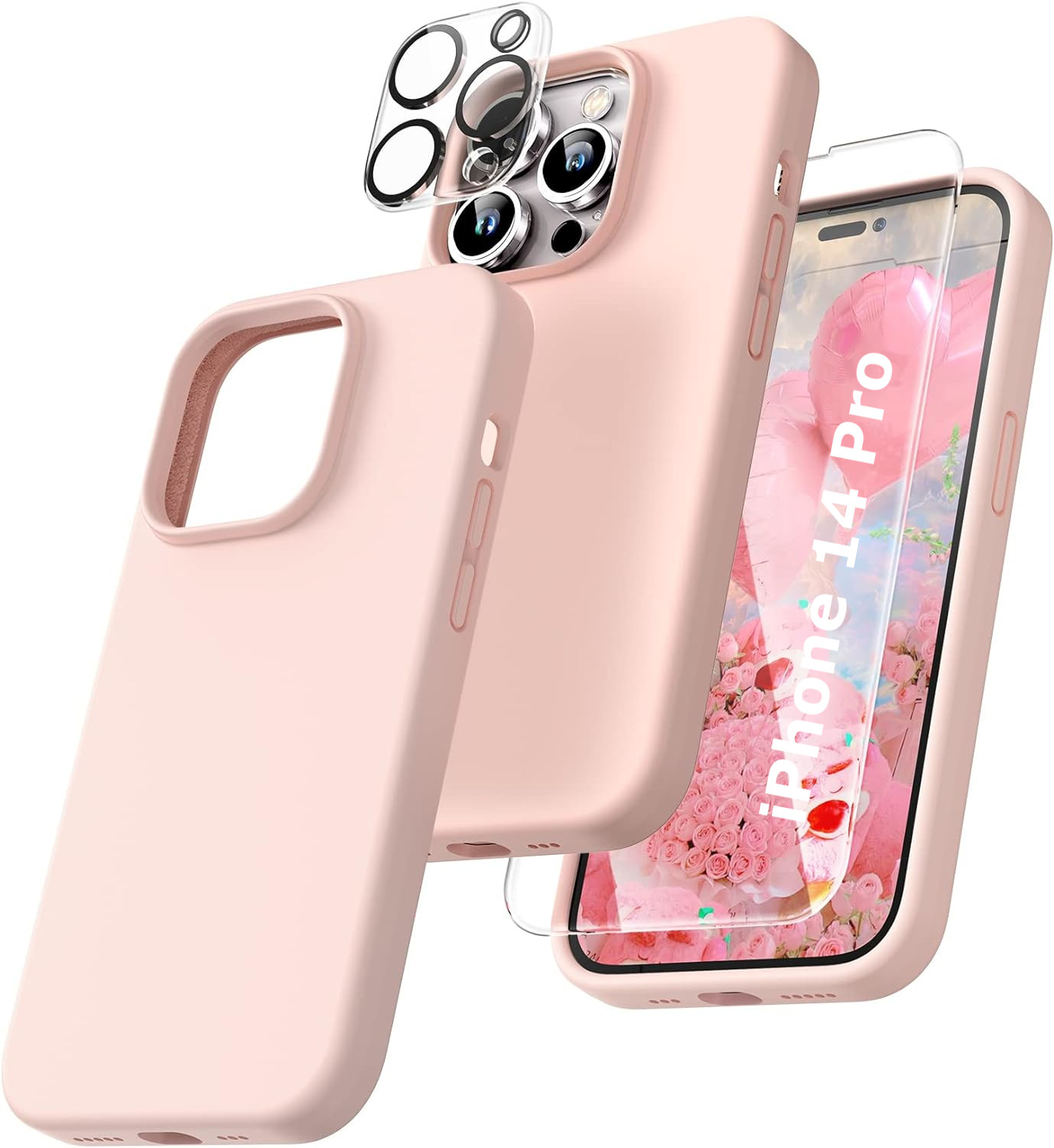 coque-rose-pack-protection-ecran-camera-iphone-14-pro-little-boutik