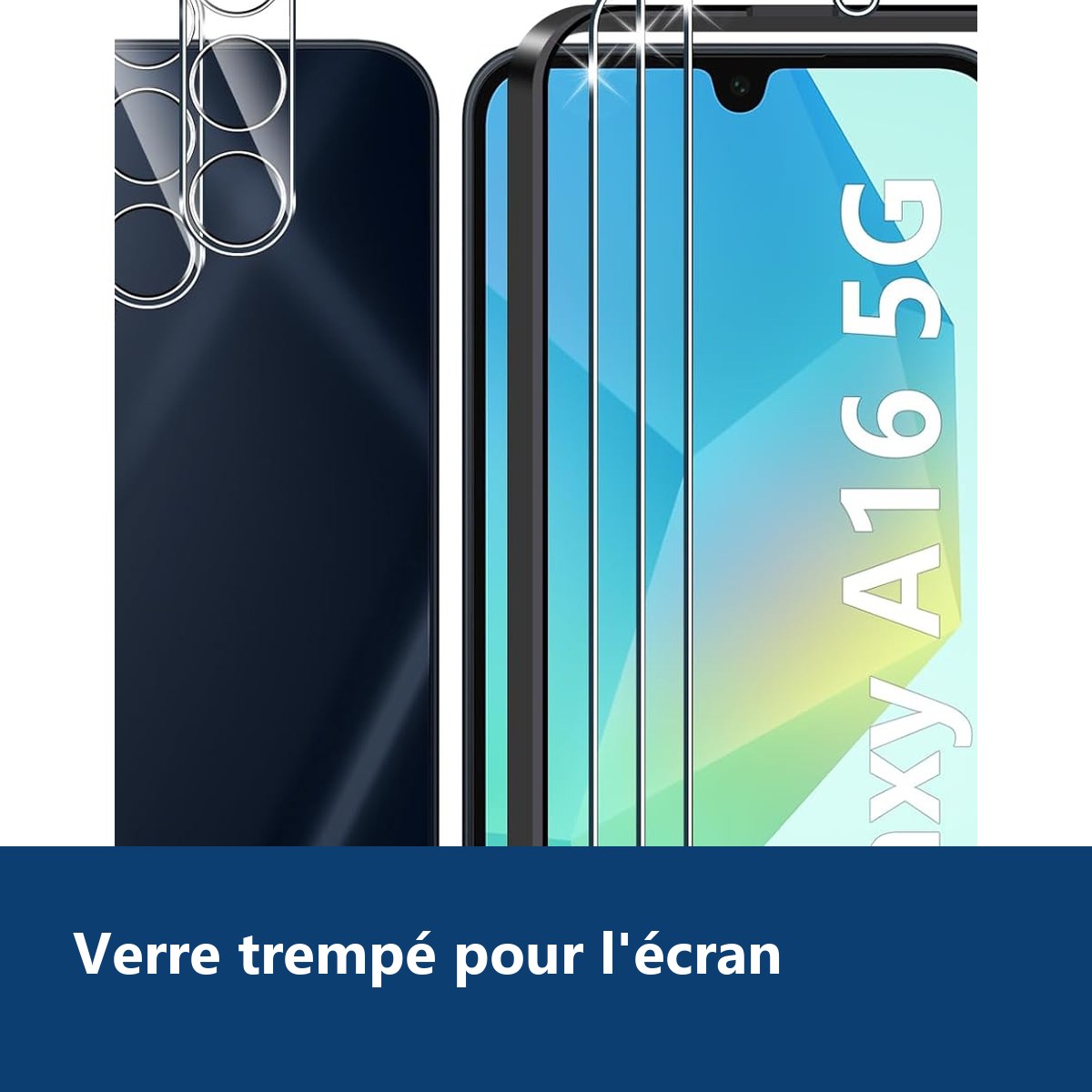 Vue de détail – Verre Trempé et Protection Caméra Arrière Transparent X3 Pour Samsung Galaxy A16