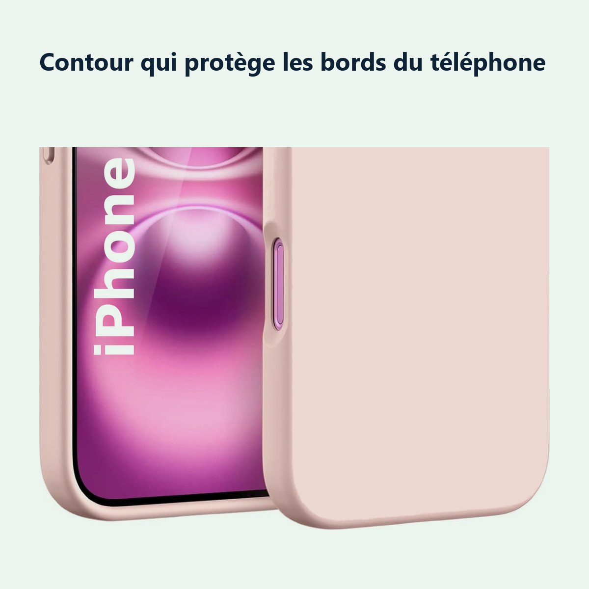 Contour qui protège les bords – Coque Silicone Rose Pour iPhone 16