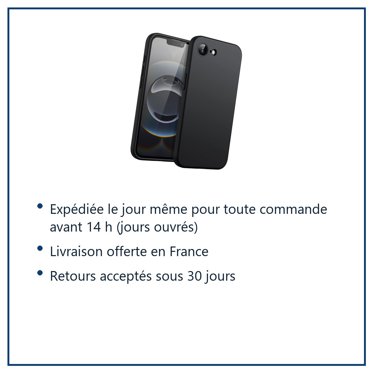 Expédition le jour même, livraison offerte, retours sous 30 jours – Coque Pour iPhone 16e Silicone Noir