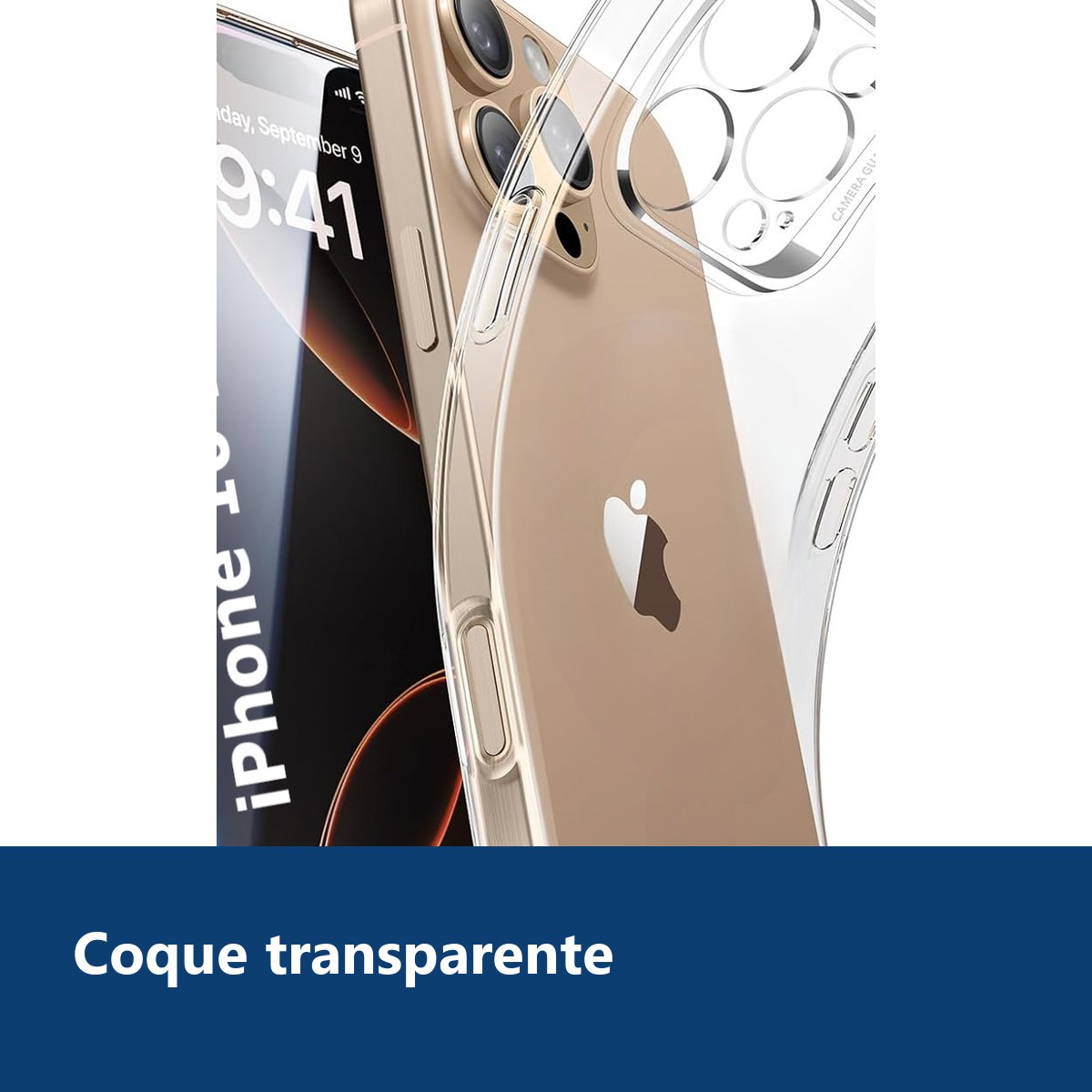 Vue de détail – Coque Silicone Transparente Pour iPhone 16 Pro