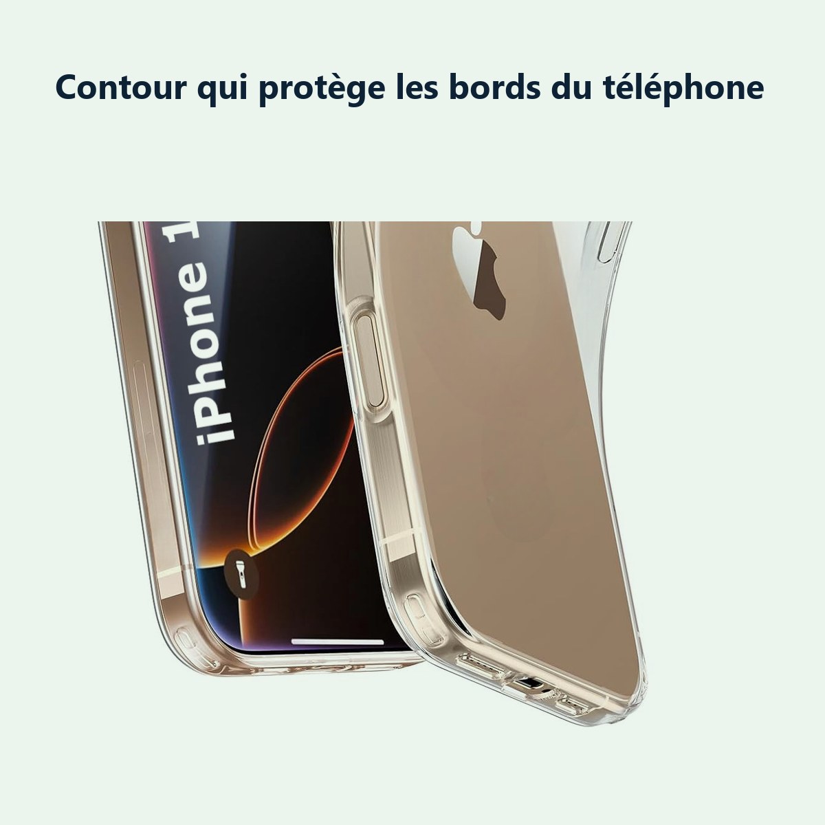 Contour qui protège les bords – Coque Silicone Transparente Pour iPhone 16 Pro