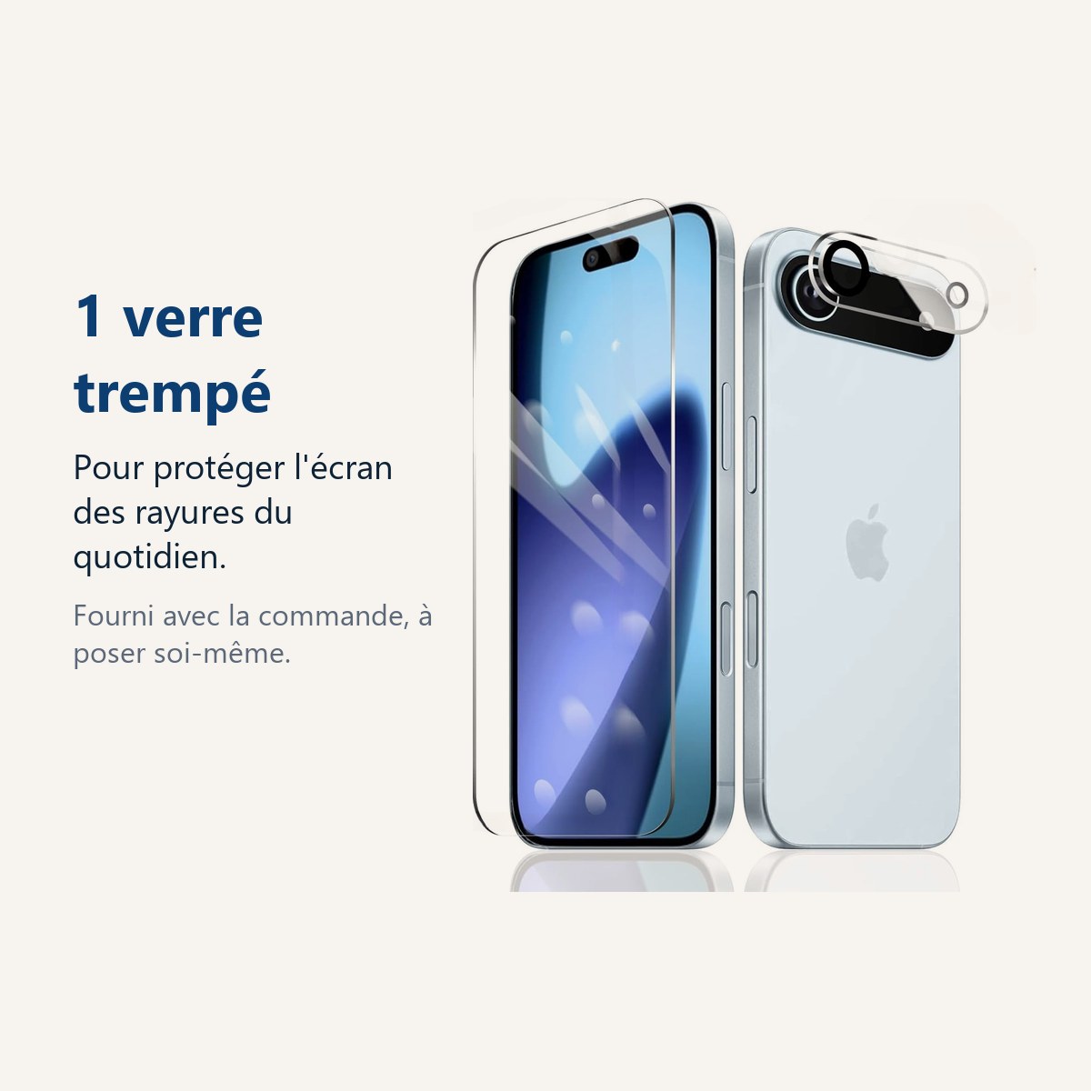 Verre trempé pour protéger lécran – Verre Trempé et Protection Caméra Arrière Transparent Pour iPhone 17 Air