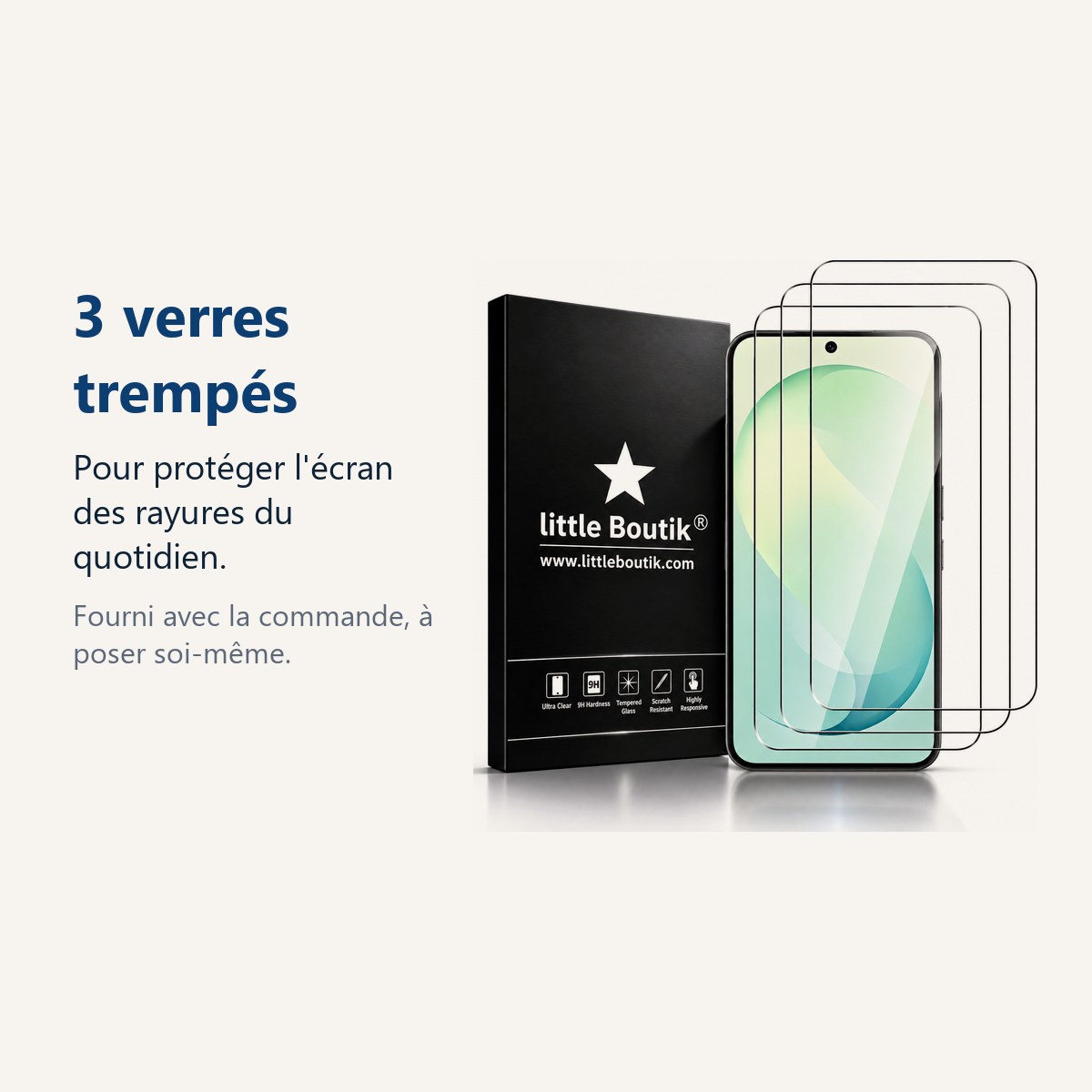 Verre trempé pour protéger lécran – Verres Trempés X3 Pour Samsung S26 FE