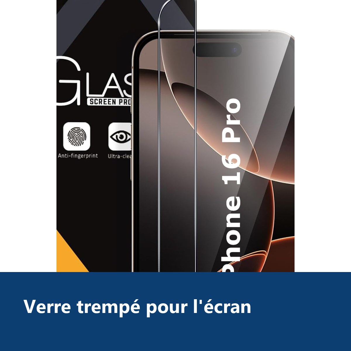 Vue de détail – Verres Trempés X2 Pour iPhone 16 Pro