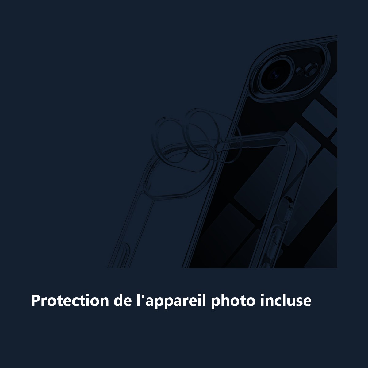 Protection de lappareil photo – Coque Silicone Transparente + Verres Trempés et Protections Caméra Arrière Transparent X2 Po