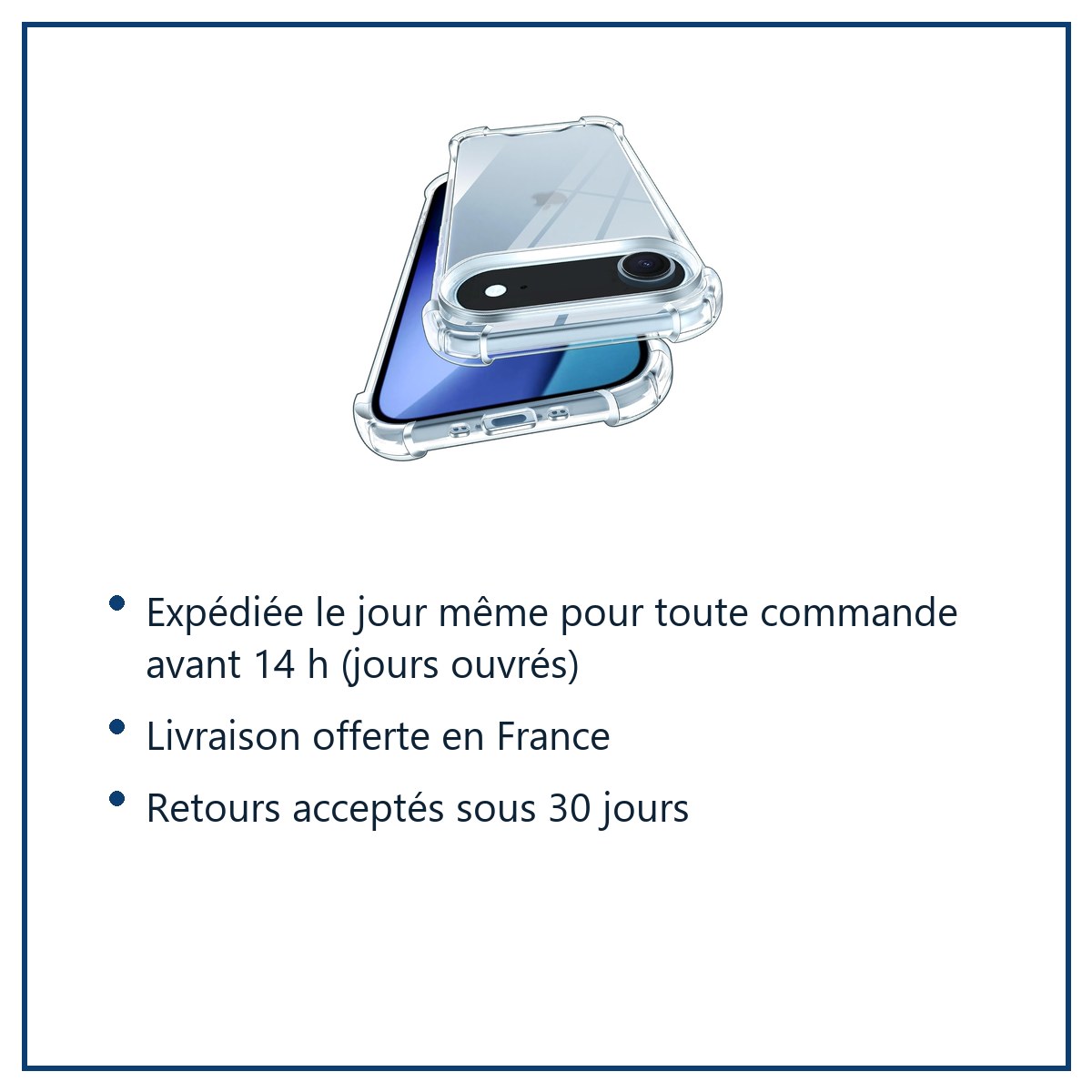 Expédition le jour même, livraison offerte, retours sous 30 jours – Coque Pour iPhone 17 Air Silicone Transparente Angles Ren