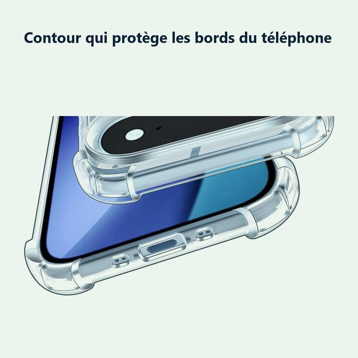 Contour qui protège les bords – Coque Pour iPhone 17 Air Silicone Transparente Angles Renforcés
