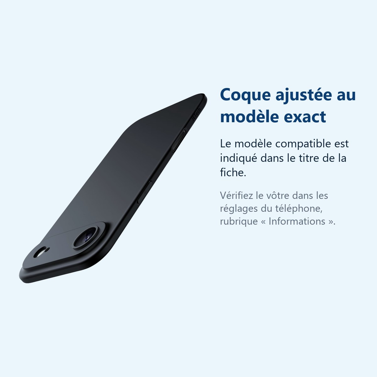 Accessoire ajusté au modèle exact – Coque Pour iPhone 17 Air Silicone Noir