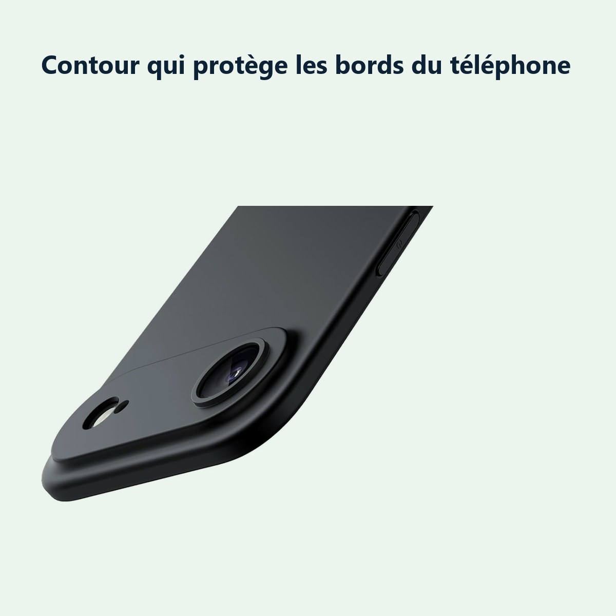 Contour qui protège les bords – Coque Pour iPhone 17 Air Silicone Noir