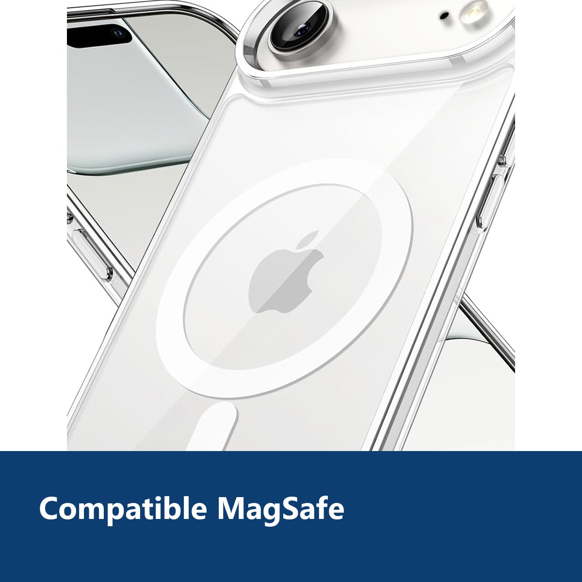 Vue de détail – Coque Silicone Transparente Compatible Magsafe Pour iPhone 17 Air